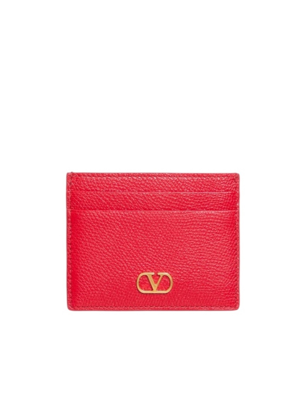 VLogo Signature Grainy Calfskin Card Holder